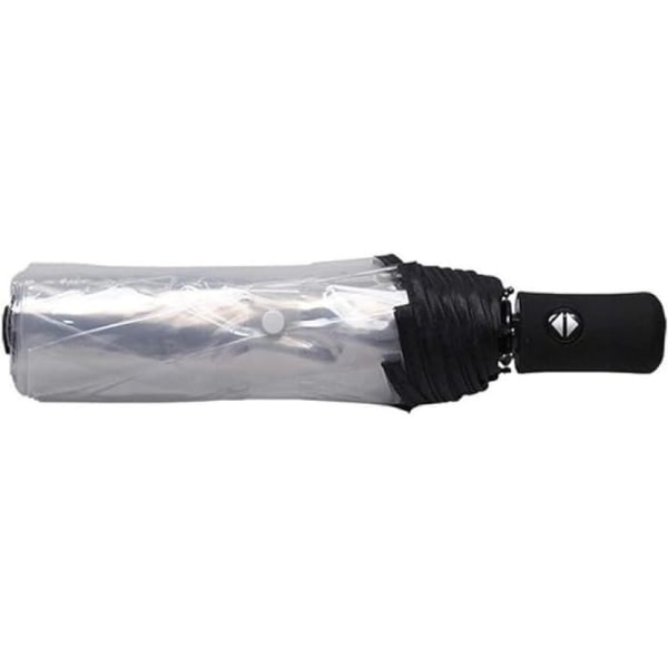 Automaattinen läpinäkyvä sateenvarjo 1-painikkeinen avaus＆sulkeva taitettava 3-kertainen kannettava 8-luuinen sateenvarjo naisten tytöille