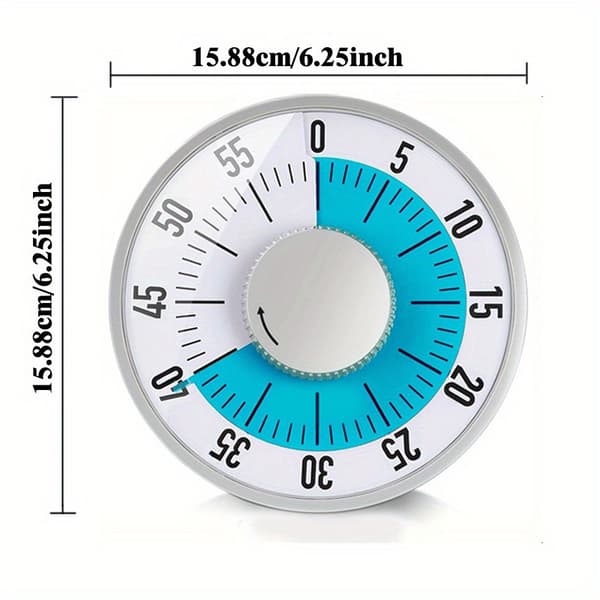 60 minutter mekanisk kjøkkentimer Magnetisk nedtellingstimer for matlaging og studier Blå Blue