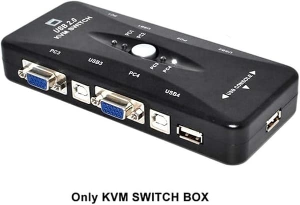 Splitter, 4-ports USB 2.0 Switch Växlingsbox Adapter och USB-kabel