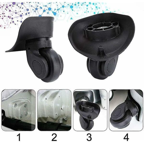 Universal Heavy Duty Silent Rubber Replacement Wheel Pair for Samsonite Platinium Luggage Replacement Repair [DB]
