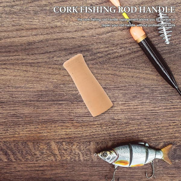 Fishing Rod Cork Handle Replacement DIY Grip Kit 2.76x1.10x1.10 Inch Soft Cork Rear Section