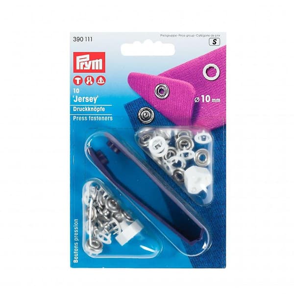 Prym Jersey Ringknapper Trykknapper Hvit - per pakke med 10