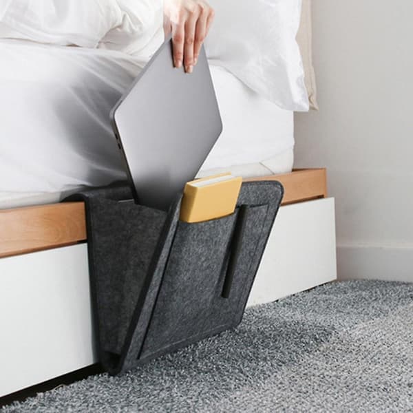 Bedside Storage Bag Pocket Felt Bed Hanging Table Sofa Bedroom Organizer Holder