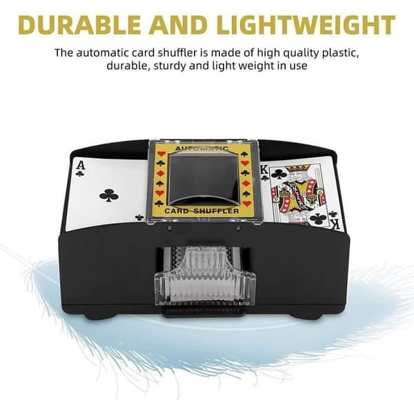 Card Shuffler - Unspecified - 2 Decks - Battery Operated - For 1 or More Players - Black