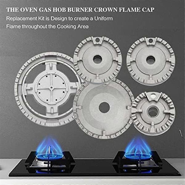 Upgraded Stove Hat Set Oven Gas Stove Burner Crown Flame Cap Protector for Kitchen Fits Stove Handle