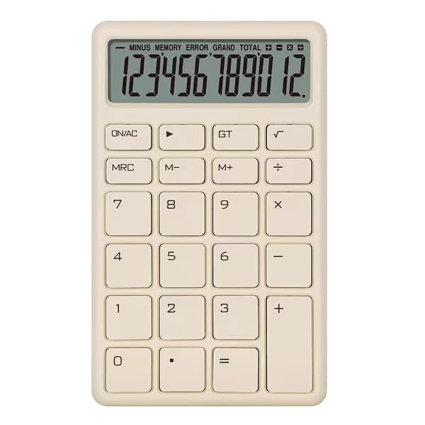 Calculator - Desktop Calculator - Calculator with Bright LCD Display, Powerful Handheld Desktop - Business, Office, High School - White, Brown - Pa...