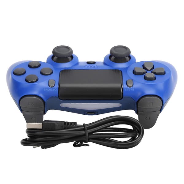 Wireless Controller Gamepad with Touch Screen Audio Function USB Cable for PS4 / PS4 Pro / PS4 Slim Blue