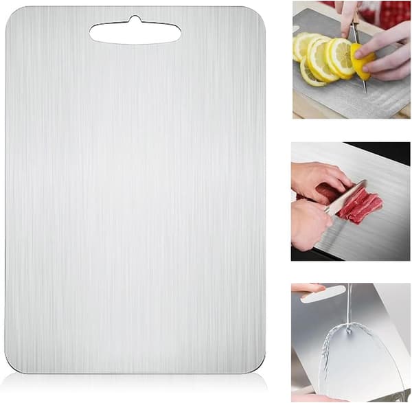 Titanium Cutting Board, Stainless Steel Cutting Board, Double-Sided Titanium for Cutting Meat, Fruit Cutting Board 39*28cm 39*28cm
