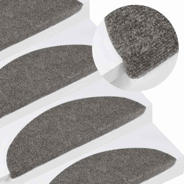 vidaXL Trappstegsmattor självhäftande 15 st 56x17x3 cm grå Grey grå