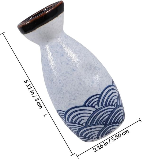 Japanese Ceramic Sake Serving Set 5 Pieces with 35ml Cups and 180ml Pot for Home and Office Use