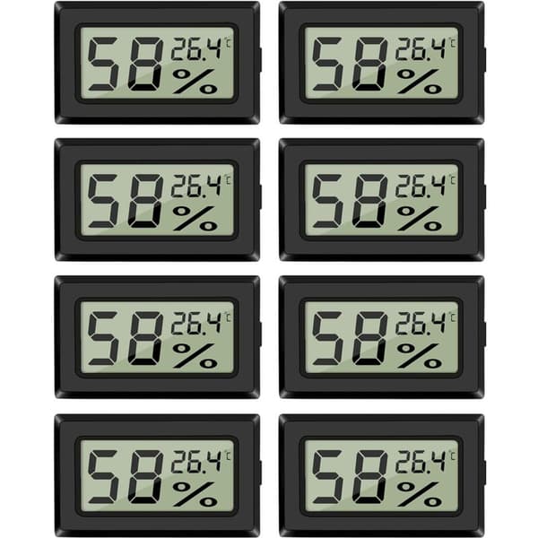 Sæt med 8 mini hygrometertermometre - til biler, drivhuse, hjemmekontorer, Celsius (°C)