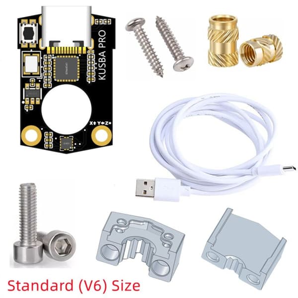 KUSBA PRO - Standardstørrelse USB-accelerometerdyse (V6) til Voron Klipper eller DIY 3D-printere