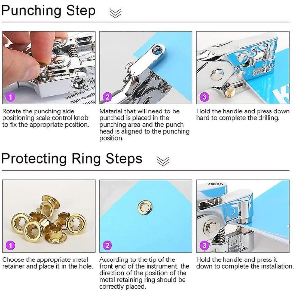 400 stk. 3/16 tommer Metal Glimmer Kit, 1 stk. Øjenhulspunchtang, metal Glimmer Kit Sko Glimmer G