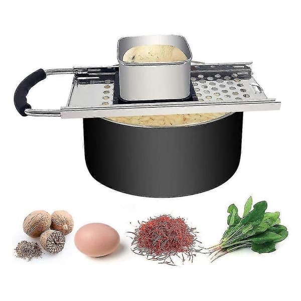 Stainless Steel Spätzle Maker with Comfortable Rubber Handle for Dumplings and Noodles