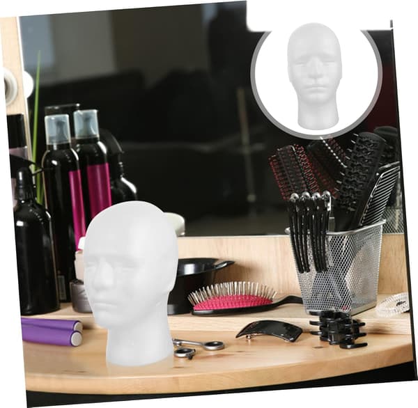 3 stk. praktisk mannequin hoved paryk display stativ mandlig model sikker til parykker
