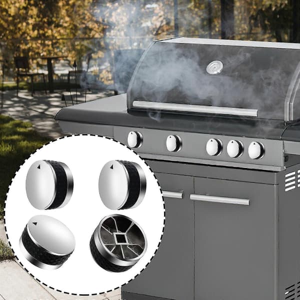 4-pack Gas Grill Control Knobs Fits BBQ Gas Grills with D-shaped Valve Stem Fp