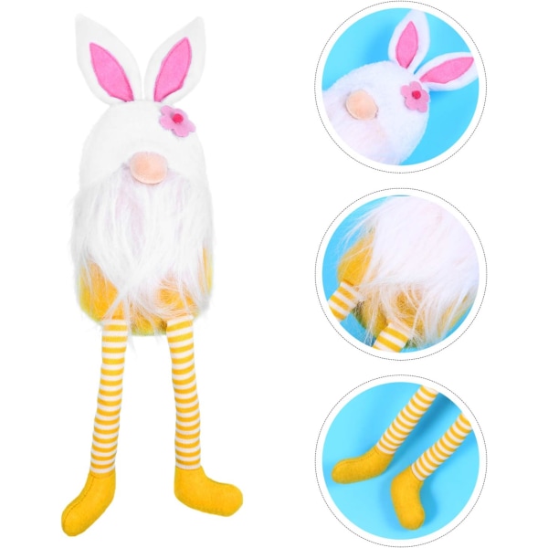Kanin tontut ruotsalaiset Tomte-lelut pääsiäispupu-nukke pitkäjalka Kani GNOME-hahmonukke Kevään pääsiäisen kodin koristelu 1kpl (keltainen)