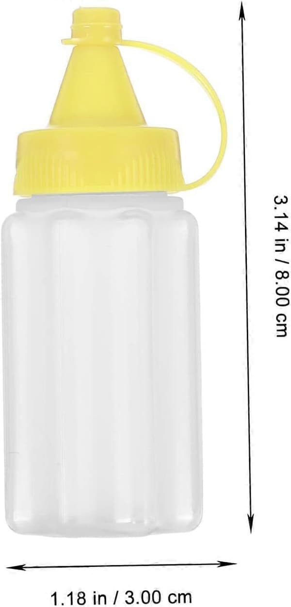 4-delt klembar sauceflaske, saucedispenserflaske, genanvendelig