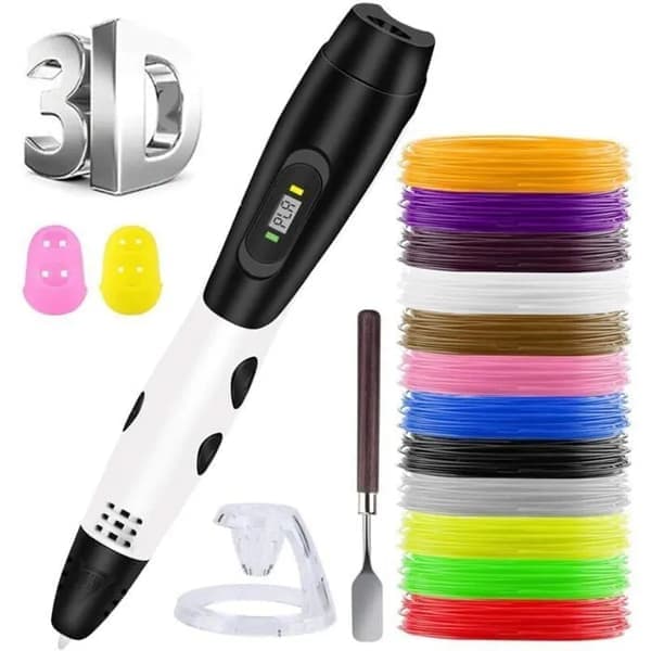 3D Pen Set with LCD Screen + 12 Colors Filament, Creative DIY Gift for Beginners, Complete 3D Drawing Kit, Christmas Gift [Ho]