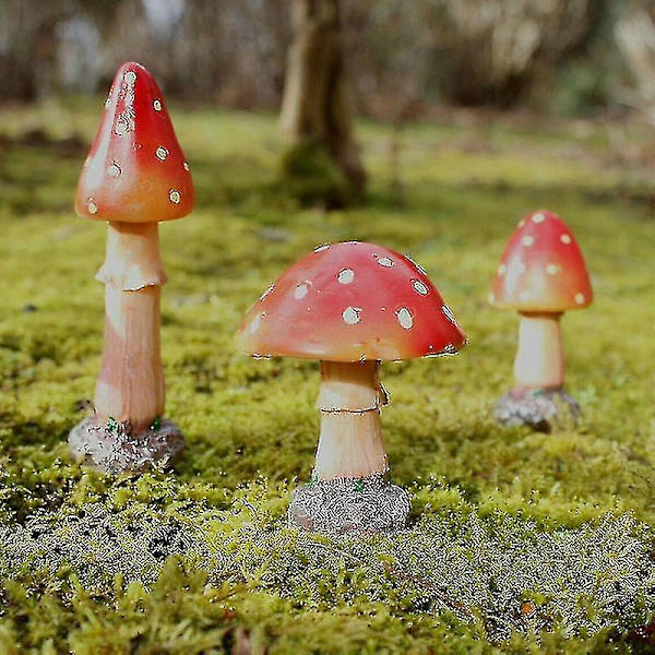 Havedekoration Mini Svampe Fe Have Miniature Figurer Mikro Landskab 4stk