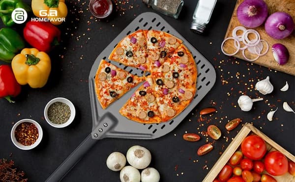 Pizzaspade, Perforeret Hårdanodiseret Aluminium Pizzaspade