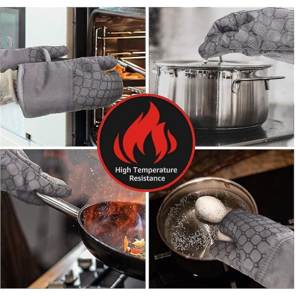 6st - Ugnshandskar och set med 2 handdukar Värmebeständiga halkfria grythandskar, lämpliga för matlagning Bakning Grillning