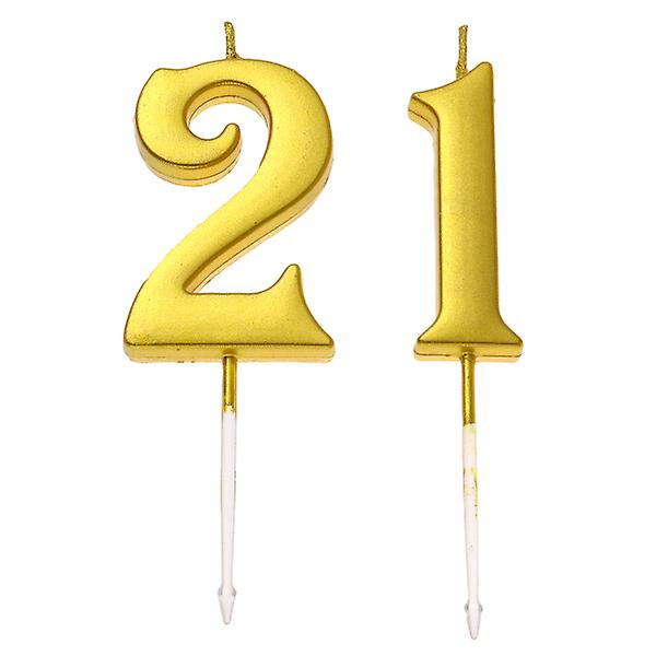 21st Birthday Glitter Numeral Candles Number Candles Cake Topper Decoration For Adults Kids Party (n