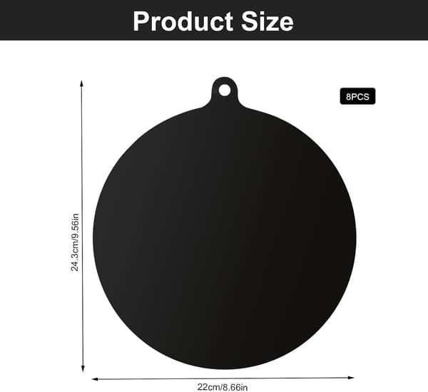 Induction Cooktop Protector Mats, Set of 8, Non-Slip, Scratch-Resistant, Round 22 cm, Kitchen Baking Accessories