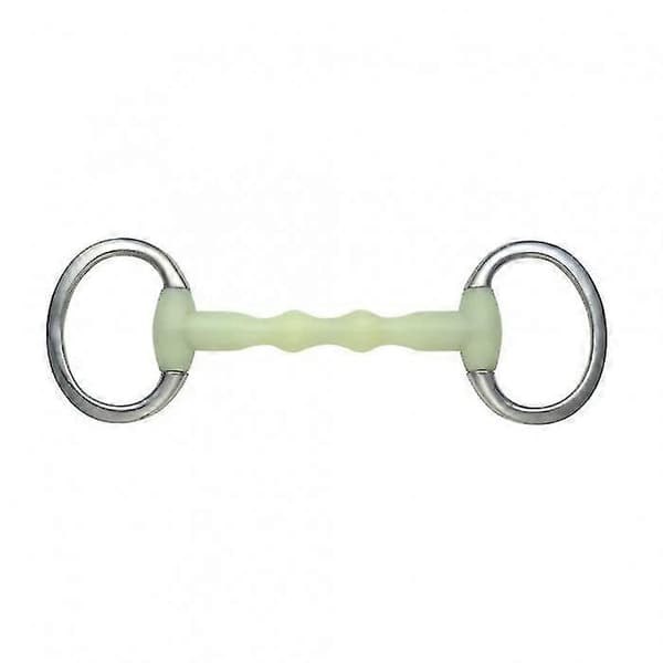 Shires Equikind Ripple Mullen Mouth Hest Eggbutt Snaffle Bitt - Rustfritt Stål db Pale Green 4.5in Pale Green 4.5in