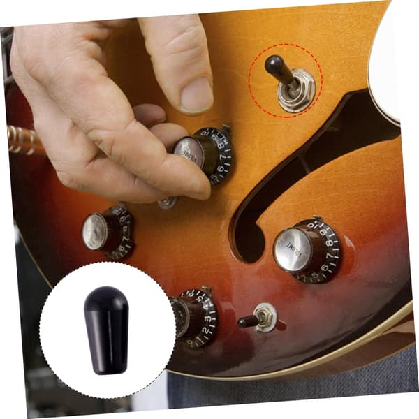 5 stk. vippekontaktknapper til guitar, modstandsdygtige dæksler for forbedret greb og til reservedele til elguitar