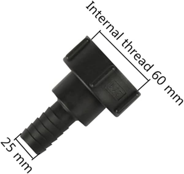IBC Tank Slangeadapter 60mm Grov Gjenge til 25mm Hageslange