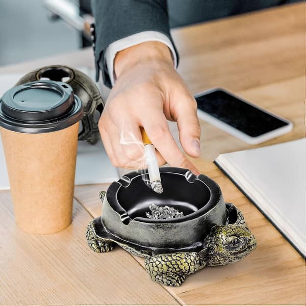 Turtle Ashtray for Cigarettes, Creative Turtle Ashtray Handmade Decoration for Home, Office, Patio