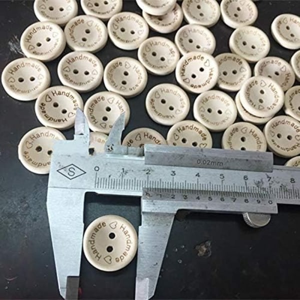 100 stk håndlagde treknapper, håndverk Assorterte knapper Tresyknapper, for sying av klærtilbehør, DIY 20 mm