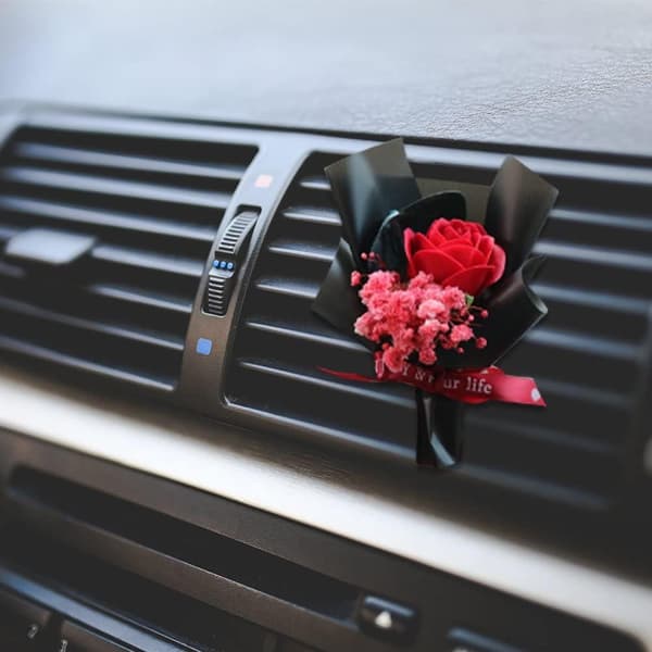 Luftkondisjoneringsuttak Klips Blomsterbukett Luftfrisker Aromaterapi Diffusor for Bilinteriør Dekor Svart - Schwarz