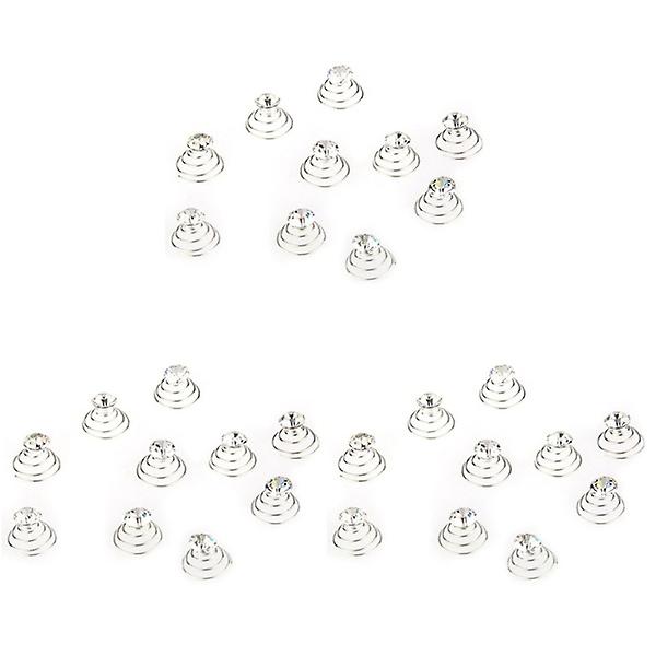 30 Pcs  Delicate Women's Girls Wedding Bridal Crystal Clear Rhinestones Metal Spiral Hairpins Hair30