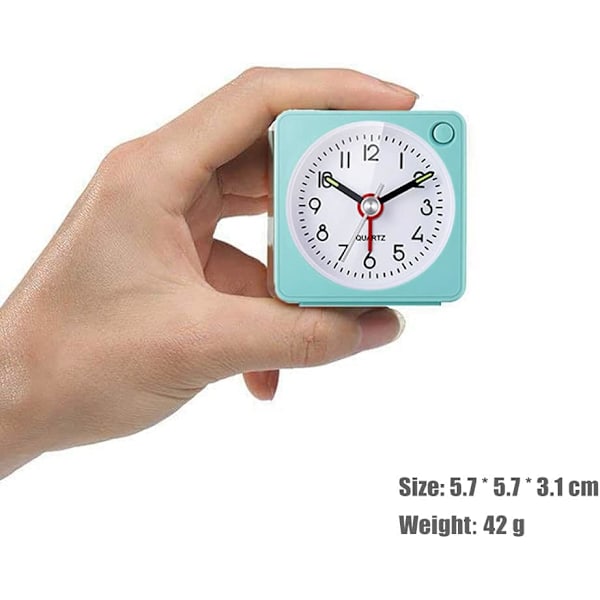 Travel-Packed Analog Alarm Clock, Ultra Small Clock with Snooze and Light Function, Super Silent Non-Ticking, Battery Operated