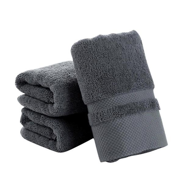 Bomulls Handduk med Enfärgad Design för Vuxna, Snabbtorkande och Absorberande (Mörkgrå) Dark Grey