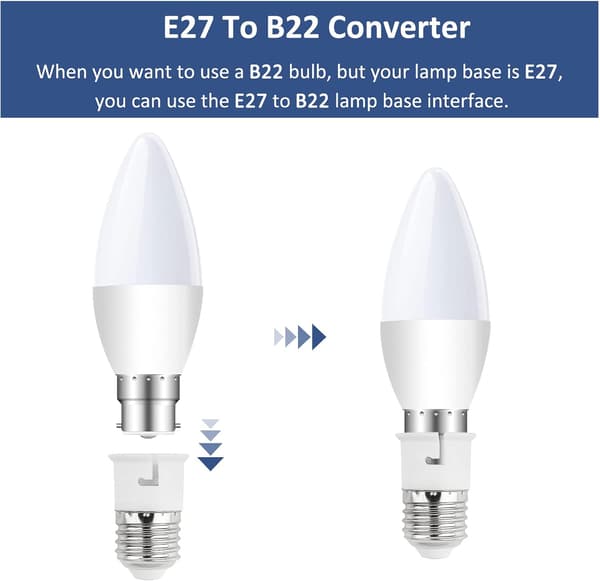 2 stk E27 til B22 Sokkelomformer, Skrue til Bajonettlampe Sokkeladapter, ES til BC Lampebaseadapter