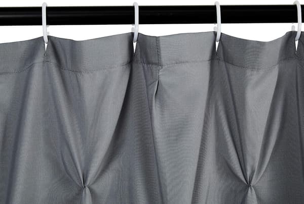 Gråt vaffelmønstret badeforhæng, 183x183 cm, polyester