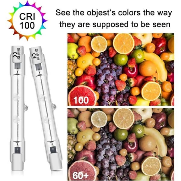 R7S 78mm 80W Halogen Bulb, 6-pack, Warm White, Dimmable, Intense Lighting for Spotlights and Lamps