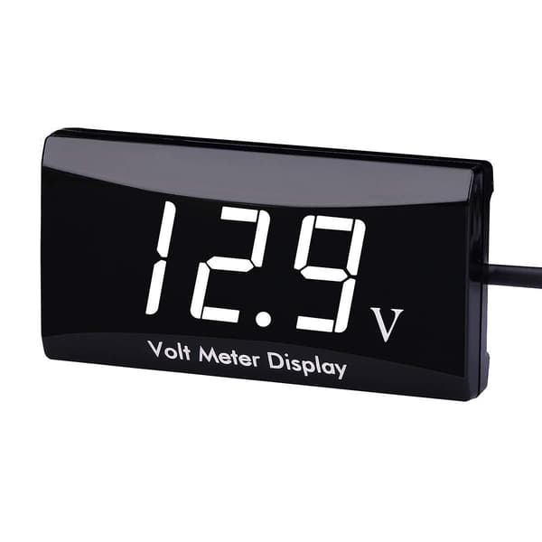 DC 12V Bil Digital Voltmeter Mätare - Aimilar LED Display Spänningsvoltmeter för Bil Motorcykel (Vit)