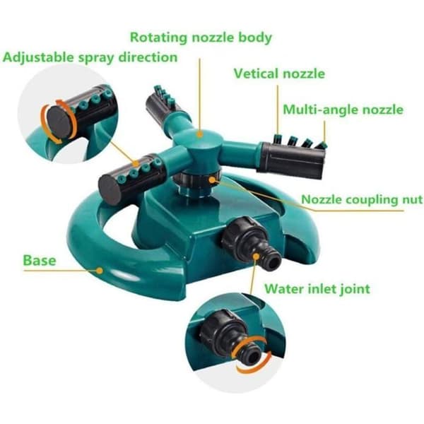Automatic Garden Sprinkler 360 Rotating System for Even Lawn Watering YYV
