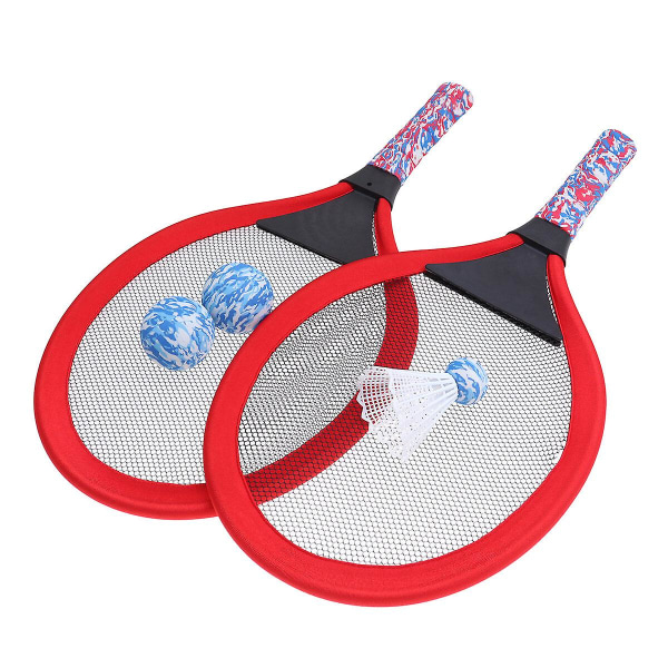 1 Par Børnetennisketsjere Børn Spiller Badminton Oval Ketsjere Spilrekvisitter Til Børnehave Prim Red 1PCS