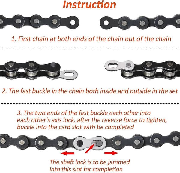 8 Pairs Bike Chain Links for 9-Speed Chain, Silver, Reusable