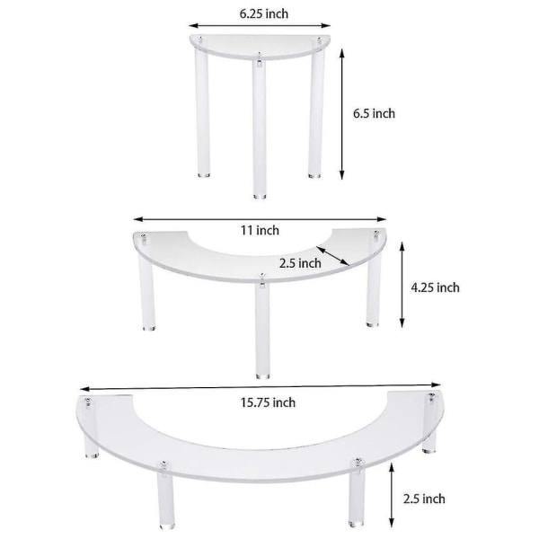 2 kpl Läpinäkyvät Irrotettavat Akryyliset Kakkujalustat Yhteensopivat Juhlan Pyöreän Kupikakkujalustan Kanssa Hääihin Syntymäpäiville