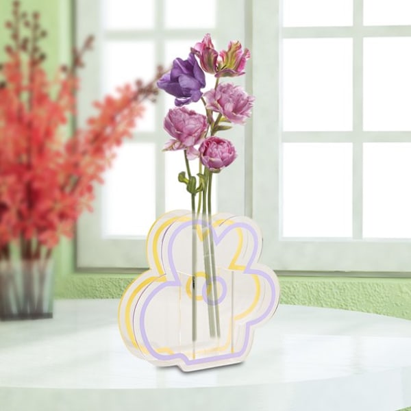 Klar akryl vase, lav moderne vase, dekorativ vase i akryl