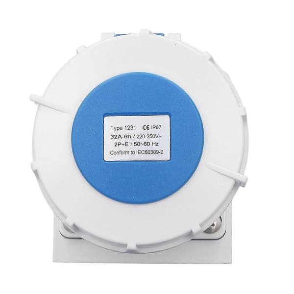 Industrial Connector Socket 32A 2P+E Surface Mounted IP67 Waterproof Socket Industrial Connector 220 - JV