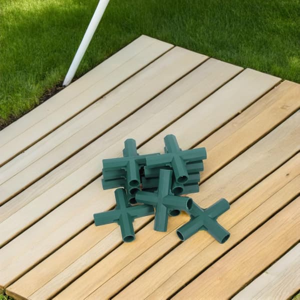 10-pack PVC 16 mm korskopplingar för montering av trädgårdsramar och bevattningssystem - Flexibla fyrvägskopplingar för grödor