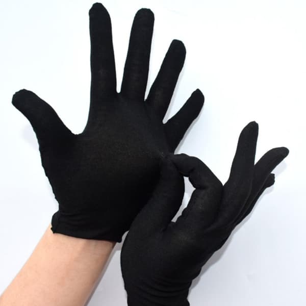 12 Pairs Black Cotton Work Gloves, Breathable and Lightweight Work Safety Gloves Suitable