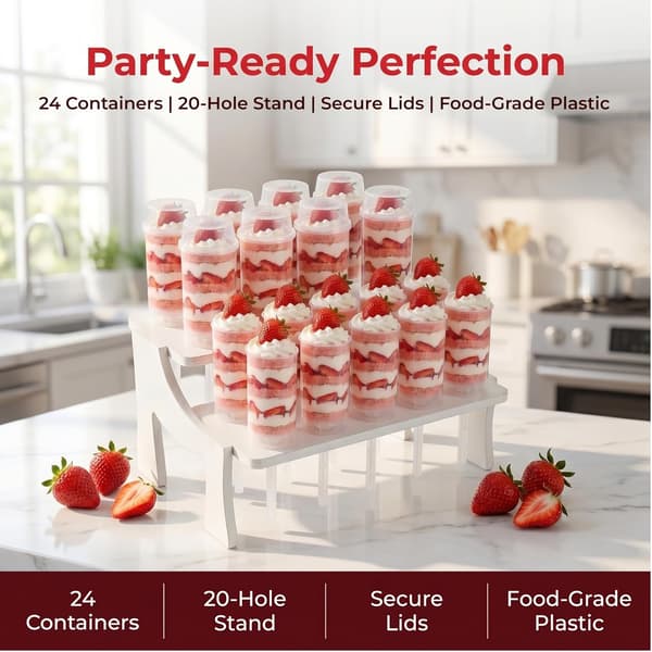 24-pack Push up Cake Pop-behållare med lock och 20-håls Push up Pop Cake-ställ